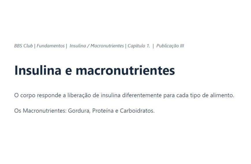 Insulina | Macronutrientes